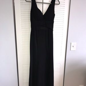black mermaid style gown with slit
